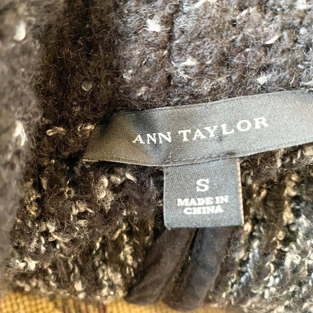 Ann Taylor Black Flecked Knit Open Blazer - Picture 4 of 12